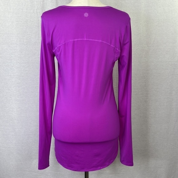 ATHLETA Woman’s Purple Longsleeve Running Athletic work out shirt Sz S - Picture 2 of 11